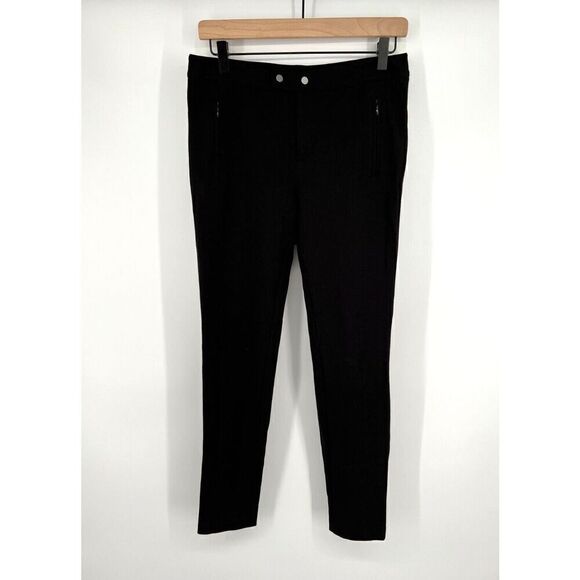 VINCE Cropped Tapered Pant Women’s Size 6 Side Pocket Flat Front Black Career - Picture 1 of 5